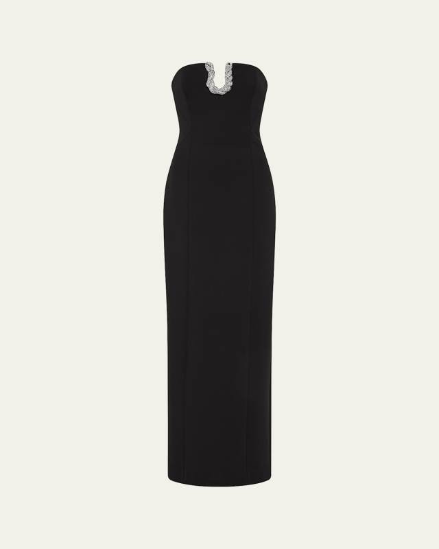 Atticus Crystal Strapless Column Gown